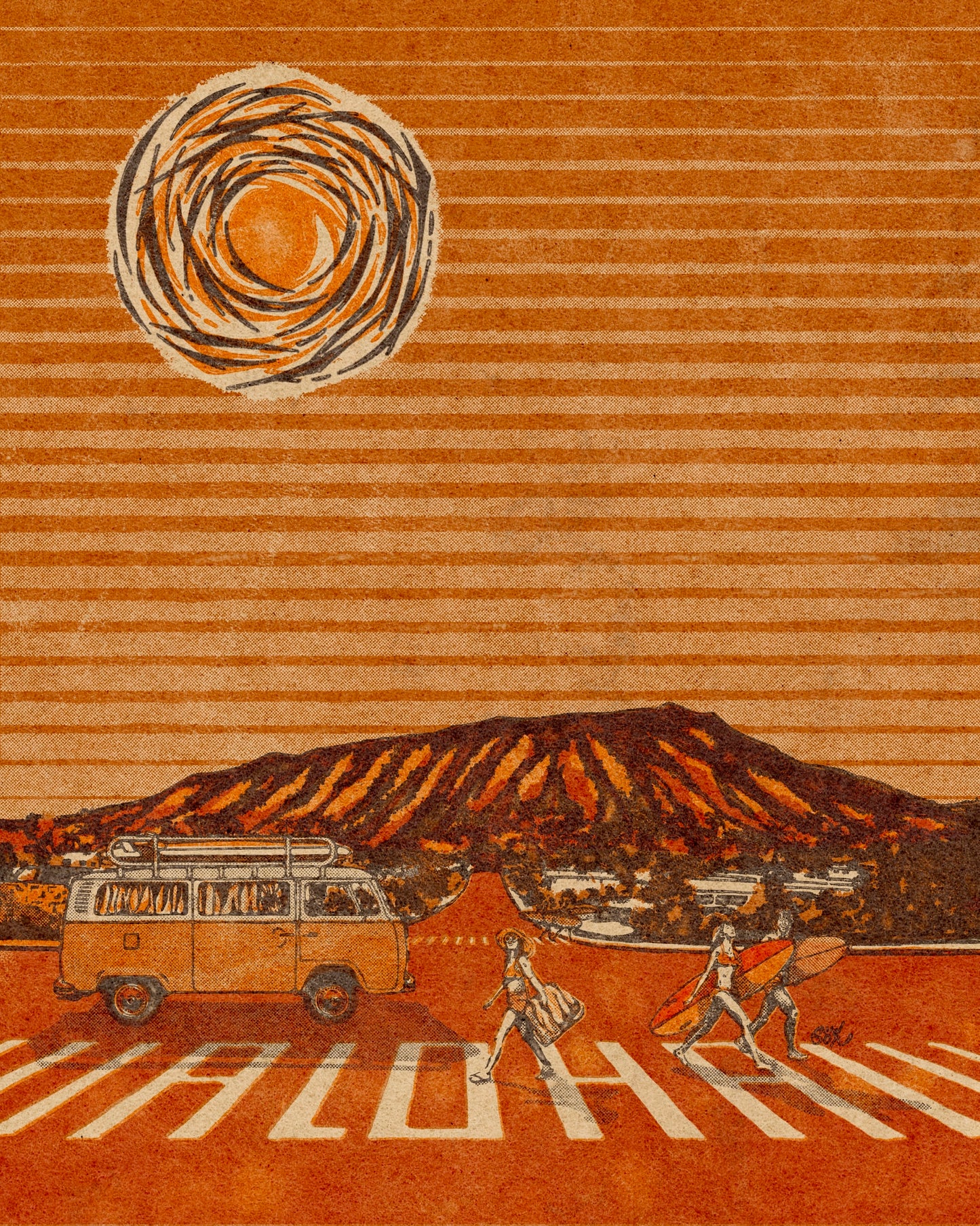 Crosswalk at Puʻu Maʻi Giclée Art Print