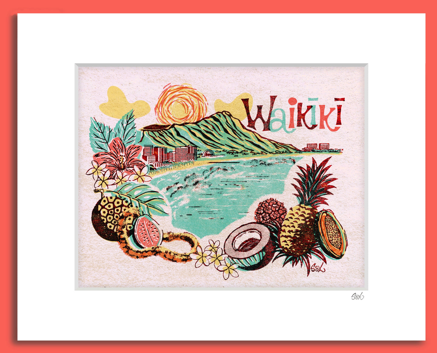 Waikīkī Pop Giclée Art Print