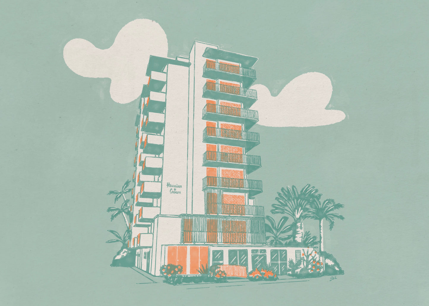 hawaiian crown mid century waikiki honolulu hawaii tropical