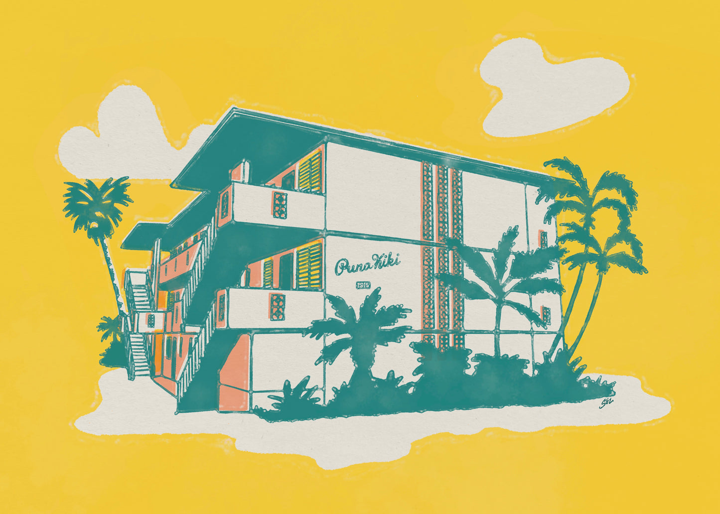 puna kiki honolulu hawaii solario mid century