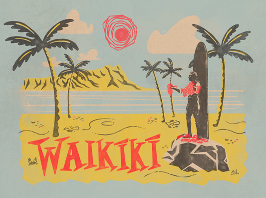 duke kahanamoku statue surf waikiki diamond head hawaii